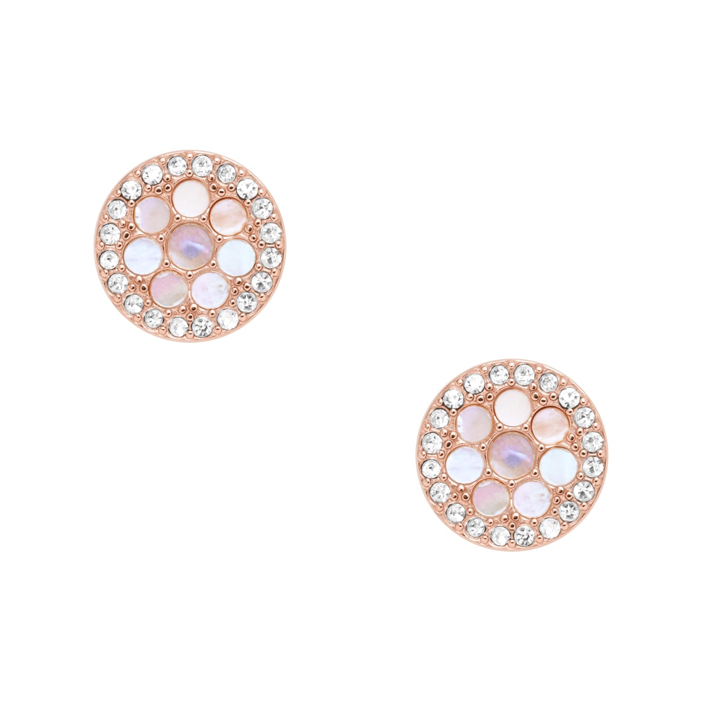 Fossil Mop Rose Gold Earring JF02906791 For Women