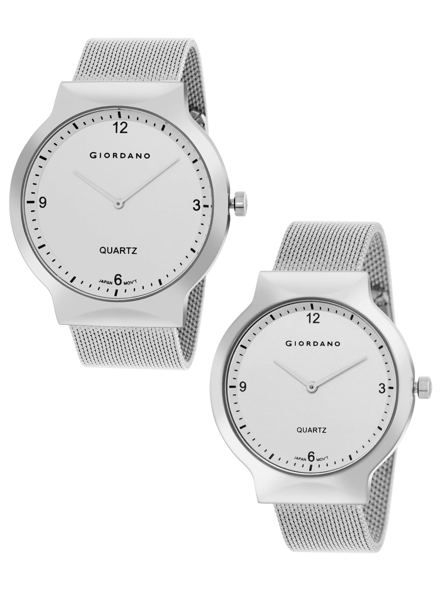 Giordano Analog Stylish Pair Wrist Watch for Couples Water Resistant Fashion Watch Round Shape with 2 Hand Mechanism to Compliment Your Look/Ideal Gift for Men & Women - GZ-987-SET