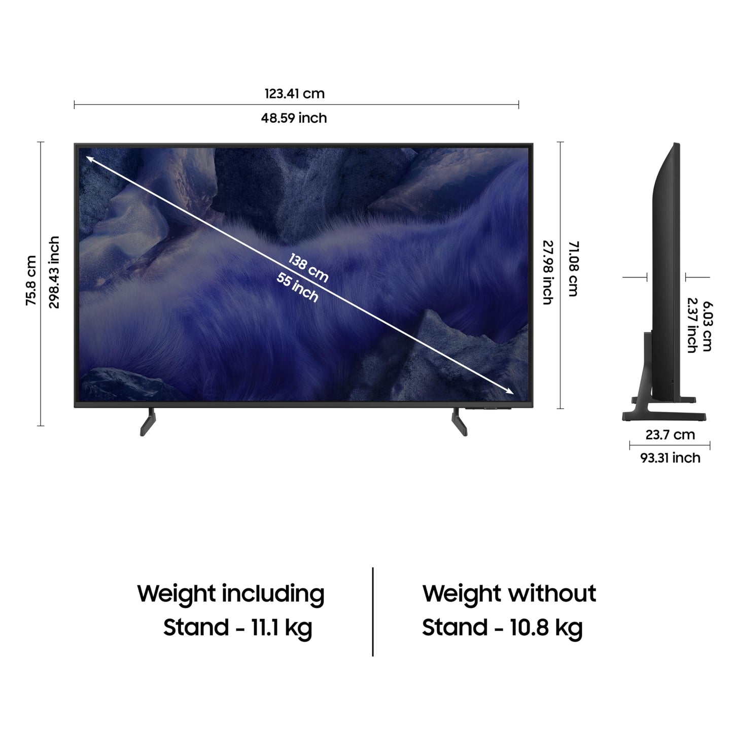 Samsung 138 cm (55 inches) Vision AI 4K Ultra HD Smart QLED TV QA55QEF1AULXL
