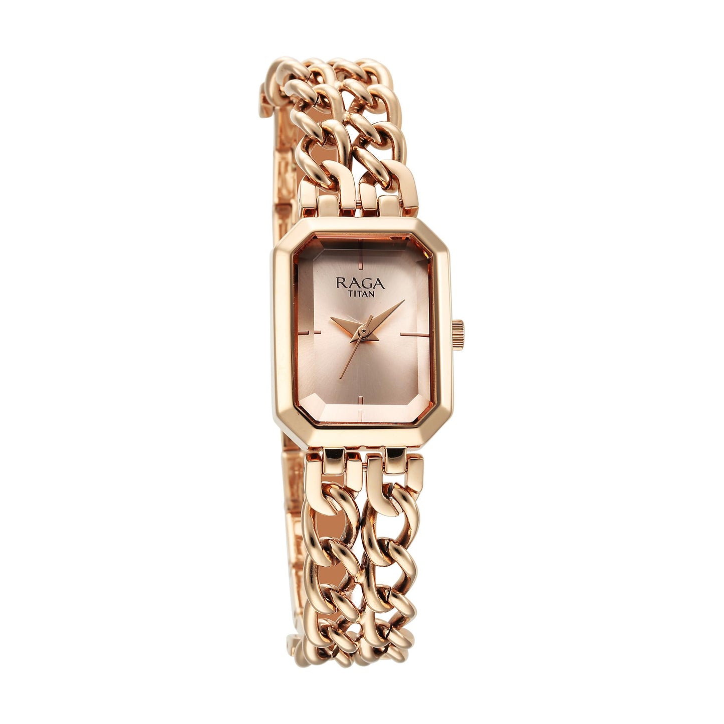 Titan Raga Showstopper Quartz Analog Rose Gold Dial Rose Gold Metal Strap Watch for Women - NS95283WM01