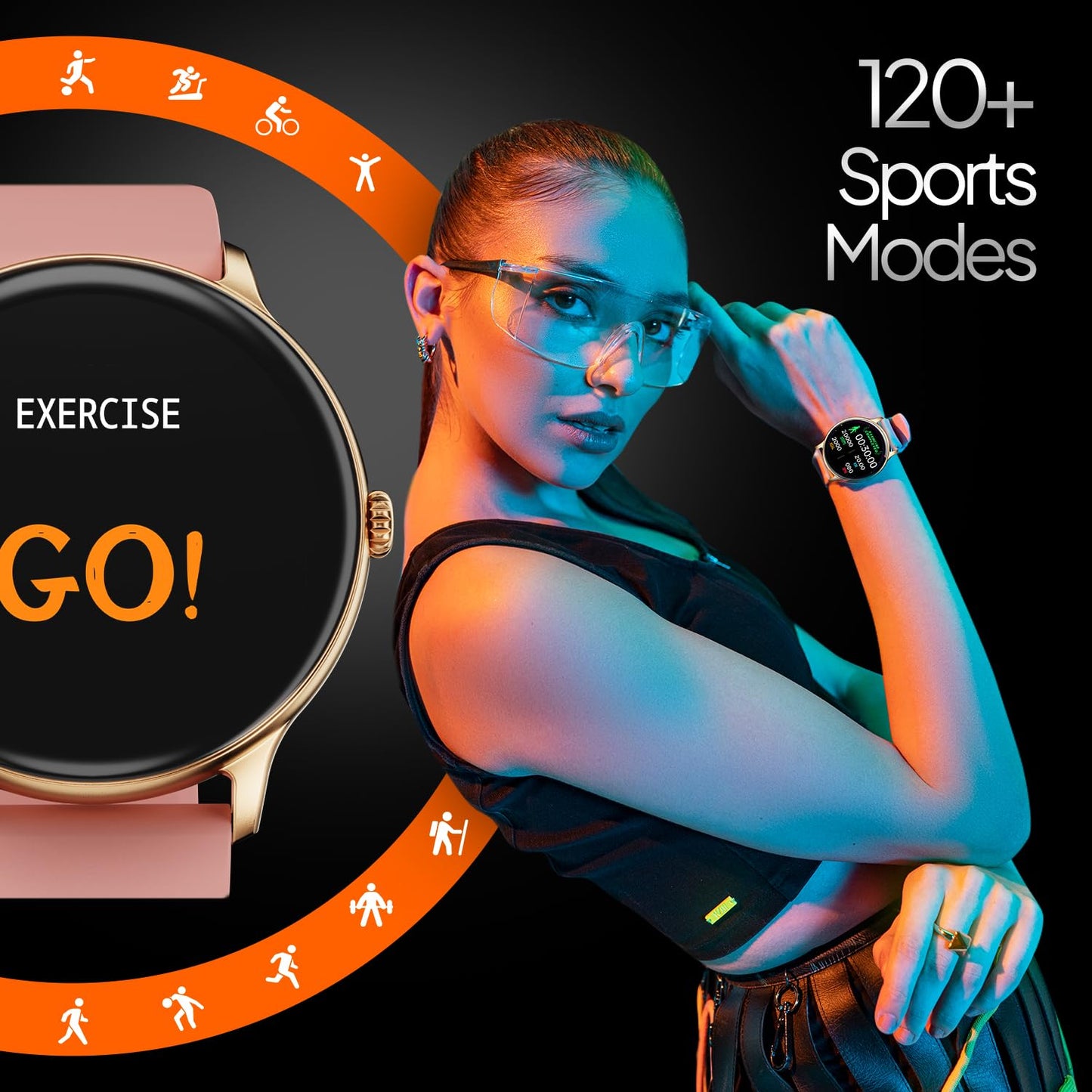 Fire-Boltt Phoenix Pro Smart Watch 1.39 inch Bluetooth Calling, AI Voice Assistant, Metal Body with 120+ Sports Modes, SpO2, Heart Rate Monitoring (Gold Pink)