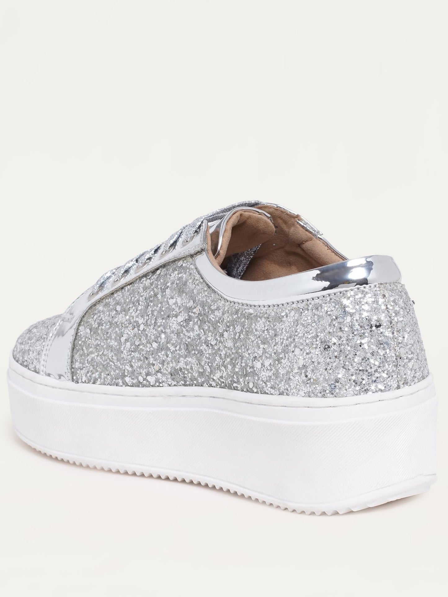 THE QUIRKY NAARI Glitterati Sneakers - Silver with Rich Design and Premium Look | Silver