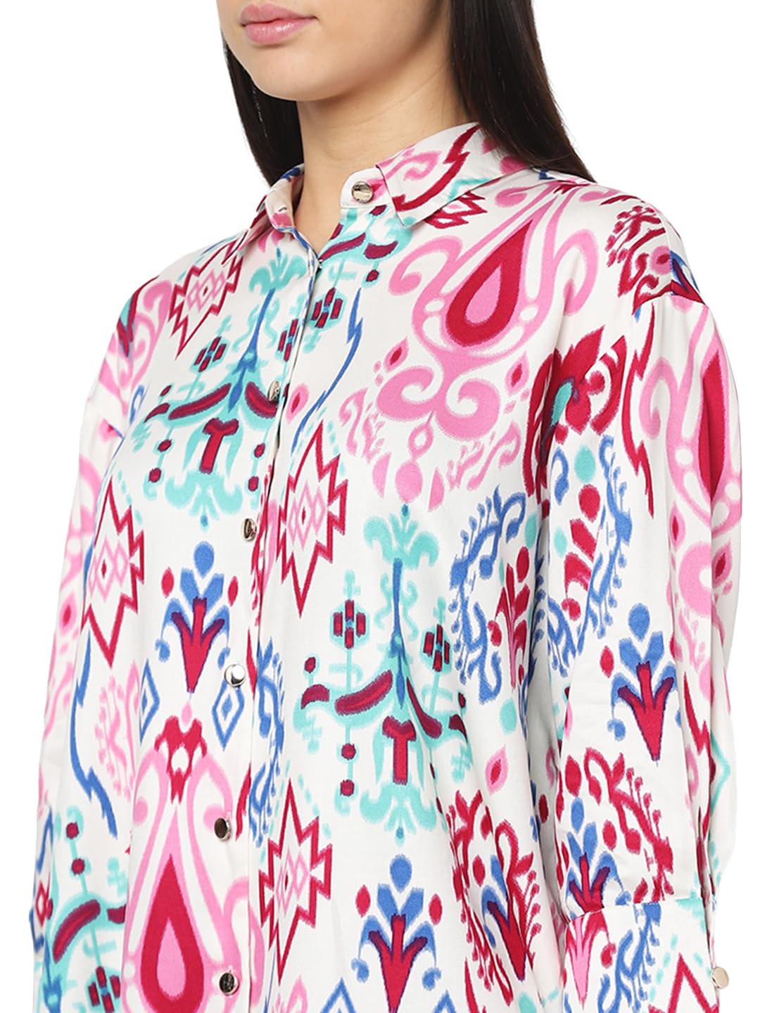 VERO MODA Women Aztec Print Multicolor Viscose Regular Fit Shirt