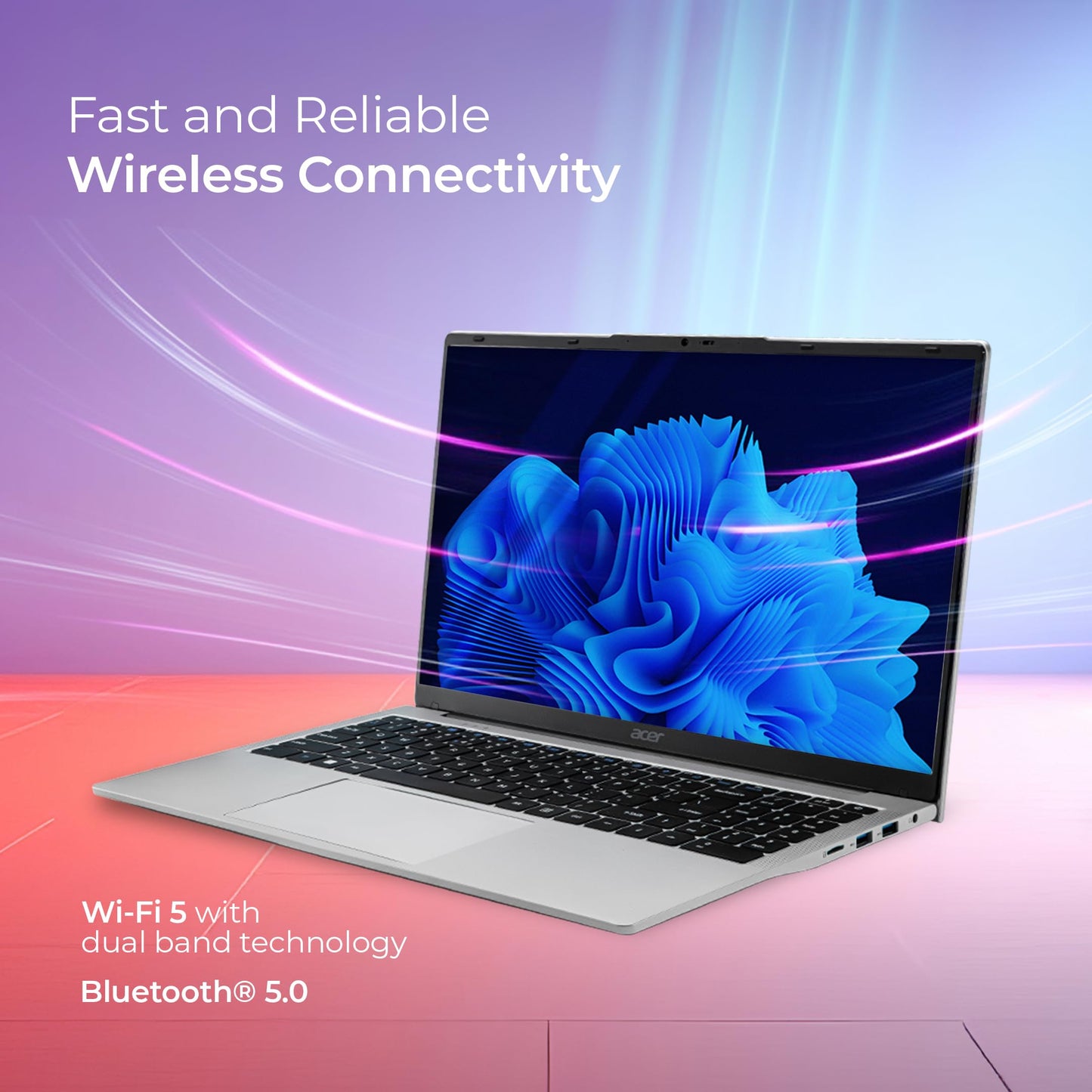 Acer [SmartChoice Aspire 3 Laptop Intel Core Celeron N4500 Processor Laptop (8 GB LPDDR4X SDRAM/512 GB SSD/Win11 Home/38 WHR/HD Webcam) A325-45 with 39.63 cm (15.6") HD Display, Pure Silver, 1.5 KG