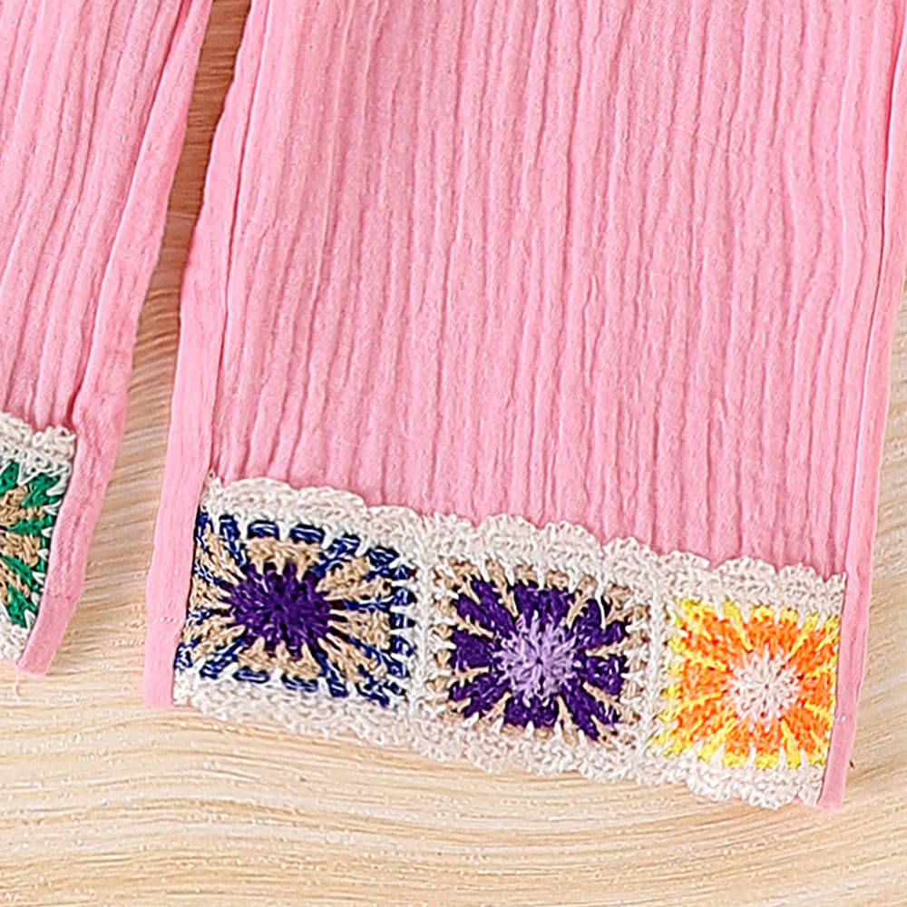 Hopscotch Girls Sleeveless Embellished Pink Color Pant set (5-6 Years)