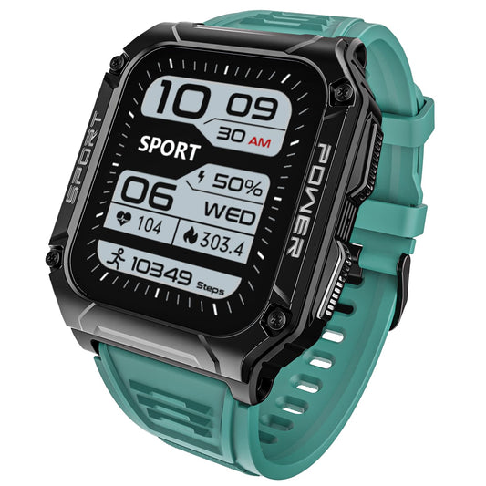 boAt Wave Armour 2 Smart Watch with 1.96" HD Display,BT Calling, Coins, Rugged Design,100+Watch Faces,Compass Feature,Big Box Speakers, HR&SPO2 and Stress Monitoring,IP68(Teal Green)