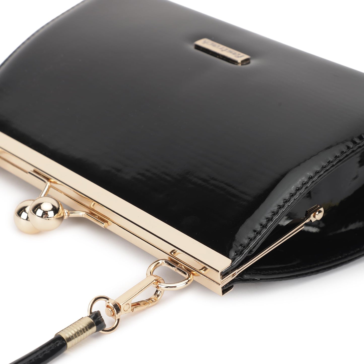 Fastrack Party Clutch For Women's, Ladies And Girls | Comes With Detachable Chain Strap |Made Up Of Semi Pu Leather, Black