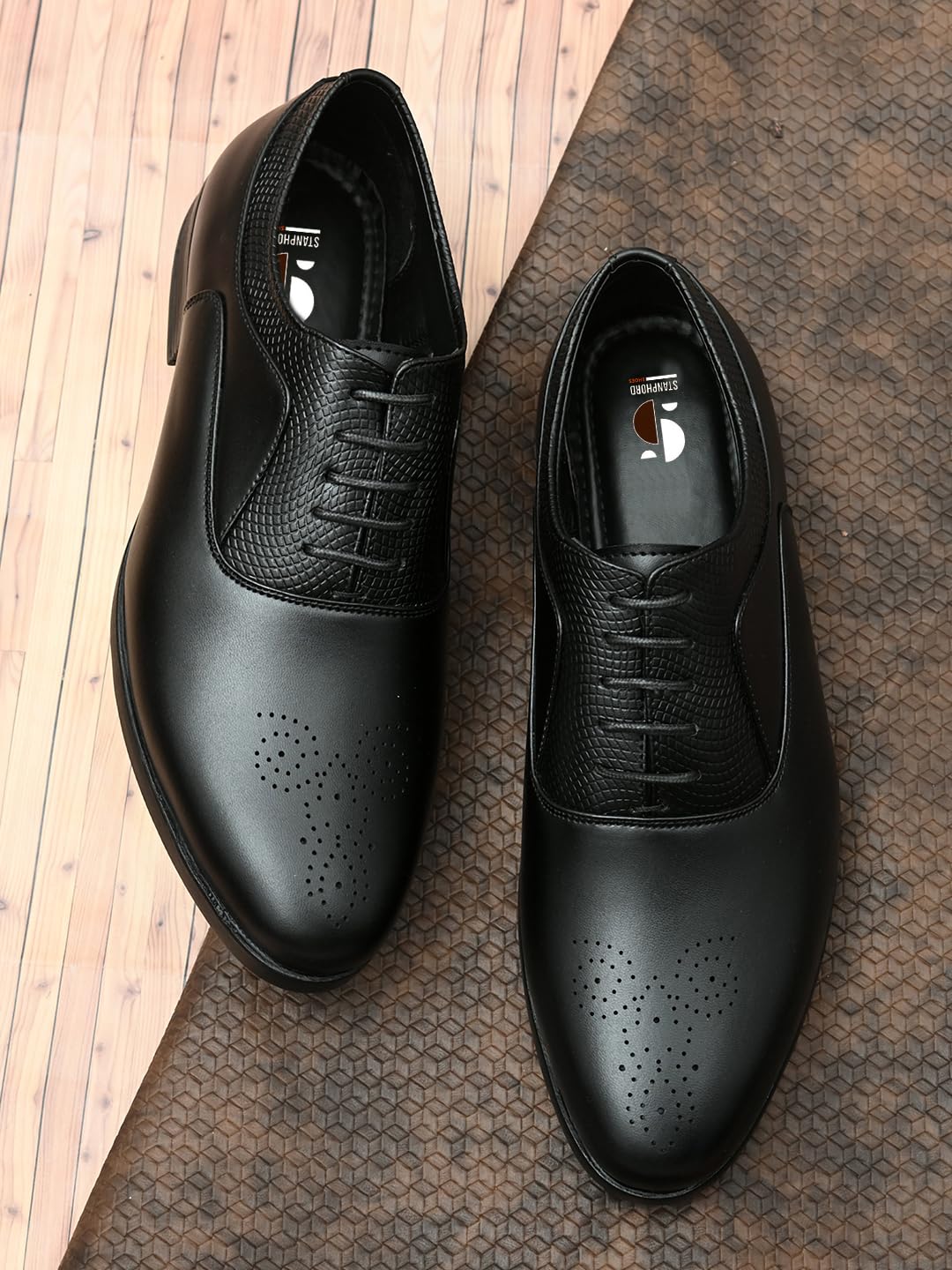 STANPHORD Men's Harmony Black Formal Shoes_11 UK (TPAJ 5006)