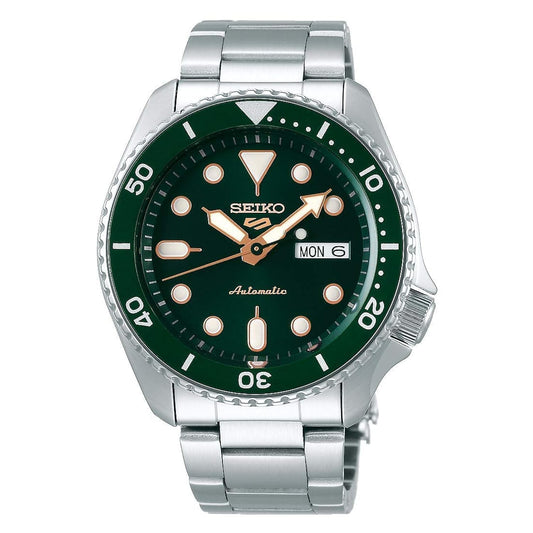 Seiko Stainless Steel Analog Green Dial Men Watch-Srpd63K1, Bandcolor-Silver