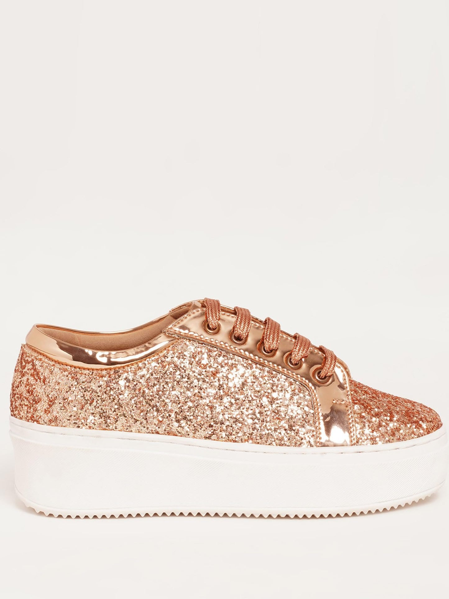 THE QUIRKY NAARI Glitterati Sneakers - Rosegold with A High End Feel | Metallic | 3 UK