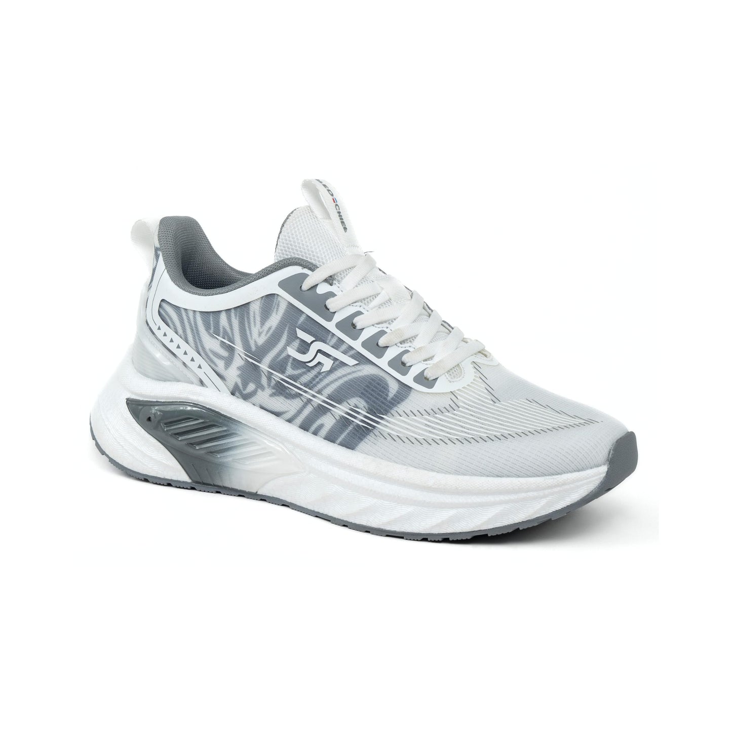 Red Chief Sports Running Shoes for Men & Boys | Stylish Lace-Up Outdoor Shoes | Lightweight Walking-Style Runners | Comfortable Athletic Lt.Grey-White | Size-6 | R1708 F039