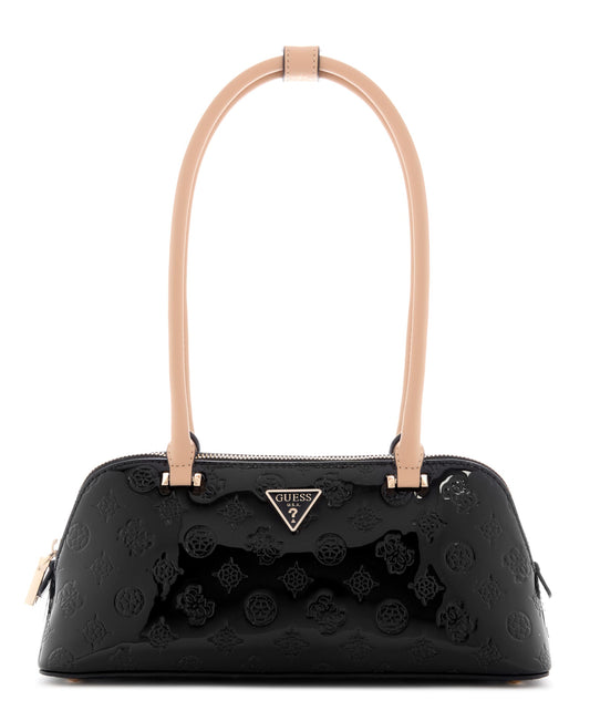 GUESS Black Logo Embossed Arnela Shoulder Bag