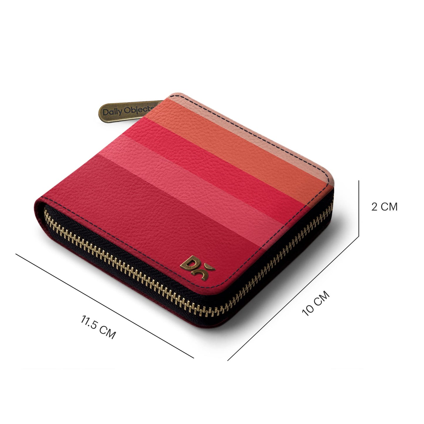DailyObjects Berry Quin Women's Zip Card and Coin Wallet | Made with Vegan Leather Material | Slim and Easy to Fit in Pocket