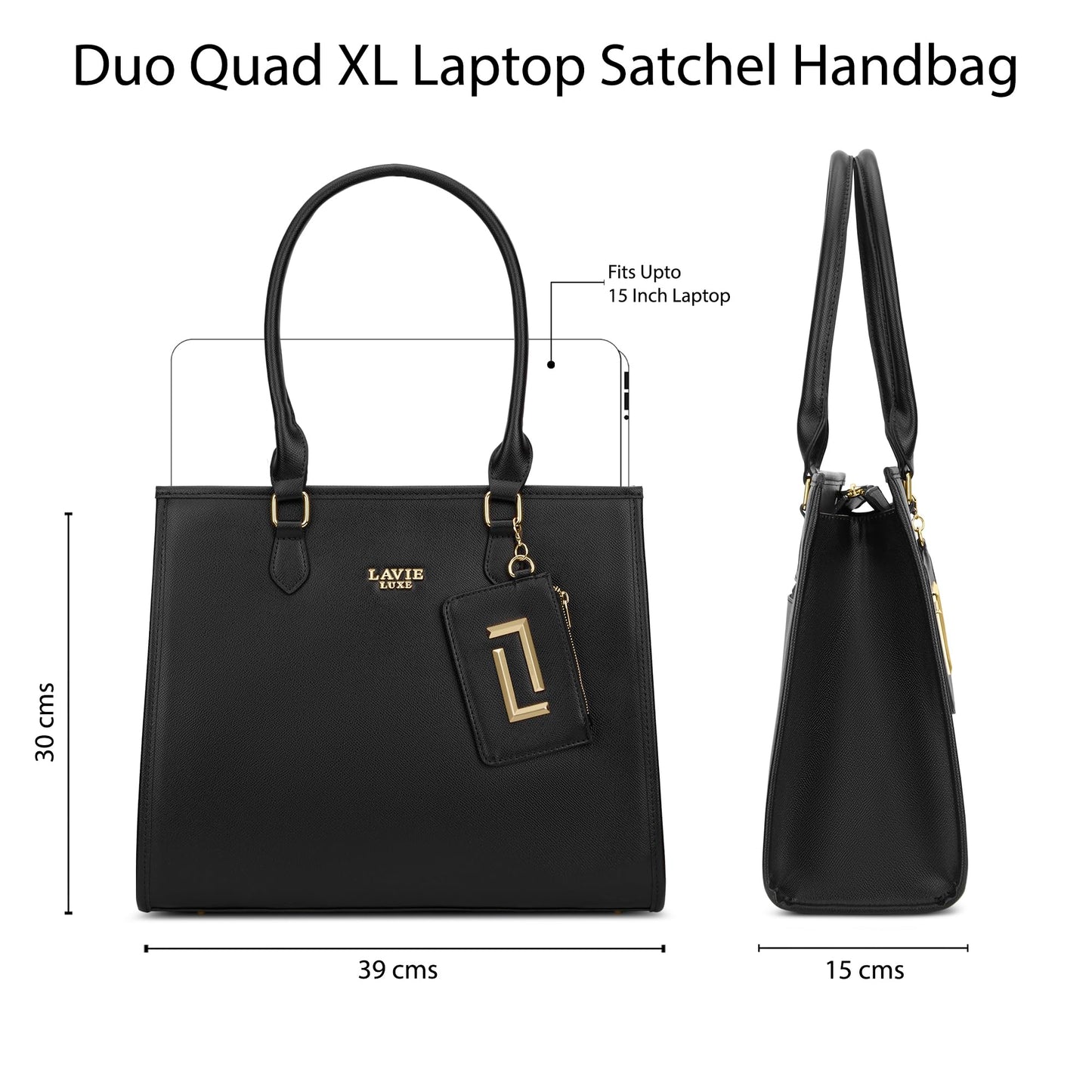 Lavie Luxe Women's Duo Quad Pro Tote Laptop Bag | Tote Laptop Bag for Work | Ladies Purse | Stylish Shoulder Bag | Gift for Women