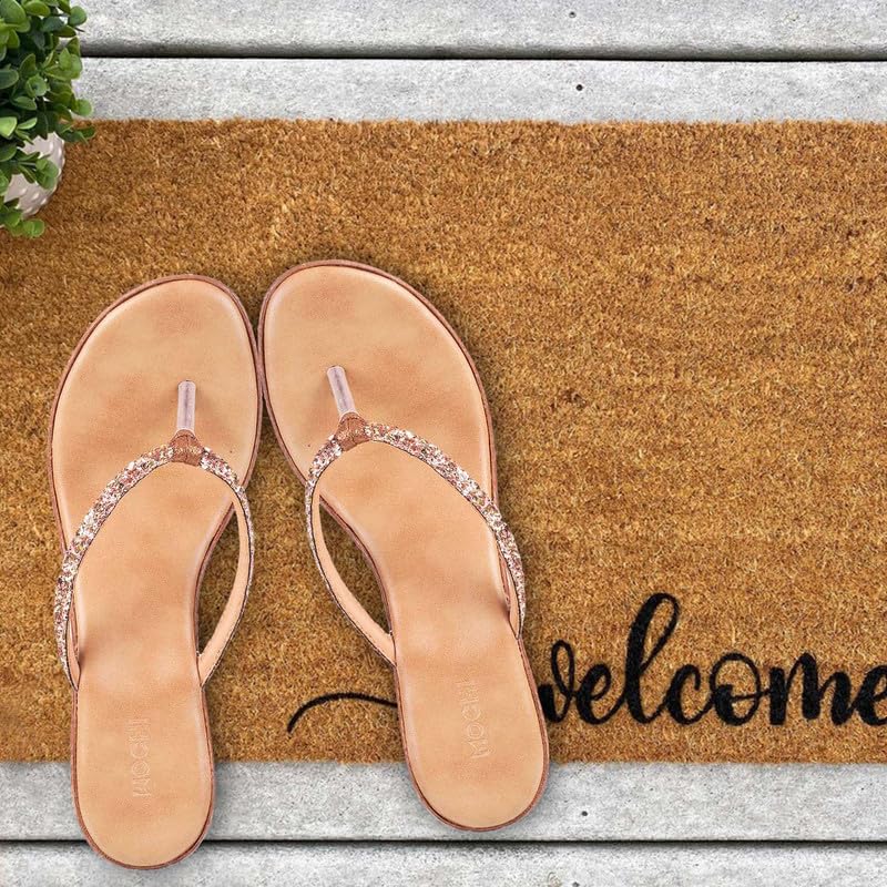 Mochi Women's Antique Gold Synthetic Slip Ons | Studded Design Wedge Heel Slip-On Shoes for Women | Light Weight Casual Fashion Footwear | Daily Wear Shoes | Size UK 7 | Premium Quality Slip Ons