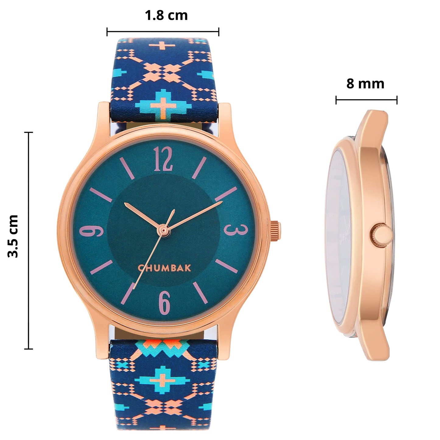 TEAL BY CHUMBAK Round Dial Analog Hand Watch for Women, Gifts for Women/Girls/Ladies, Stylish Fashion Watch for Casual/Work