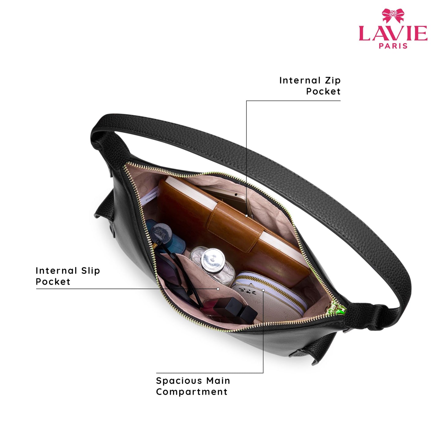 LAVIE PARIS Women's Pisa Hobo Bag | Hobo Handbag for Work | Ladies Purse | Stylish Shoulder Bag | Gift For Women