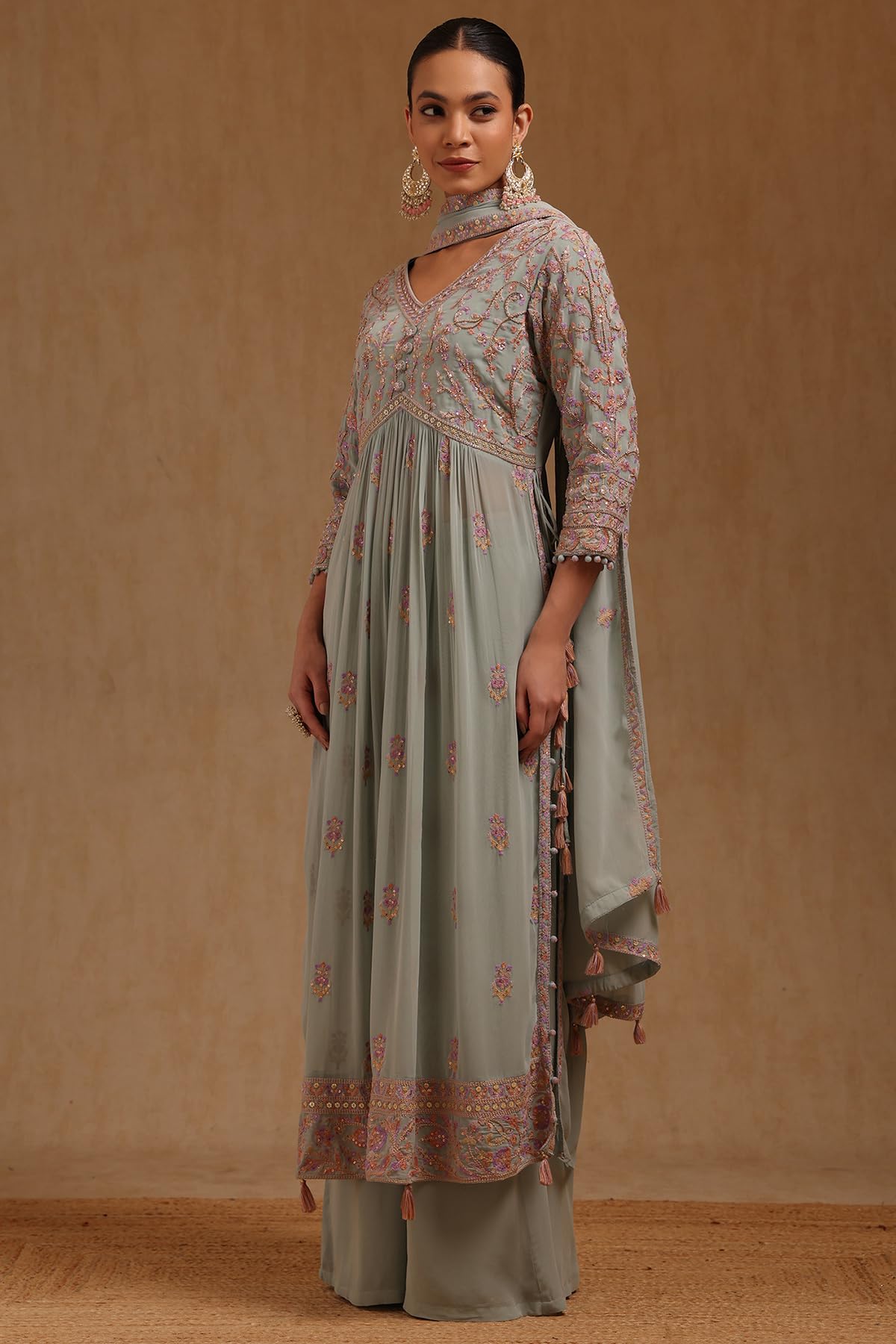 Soch Women's Georgette Salwar Suit Set (OWA5CD22396_Powder Blue