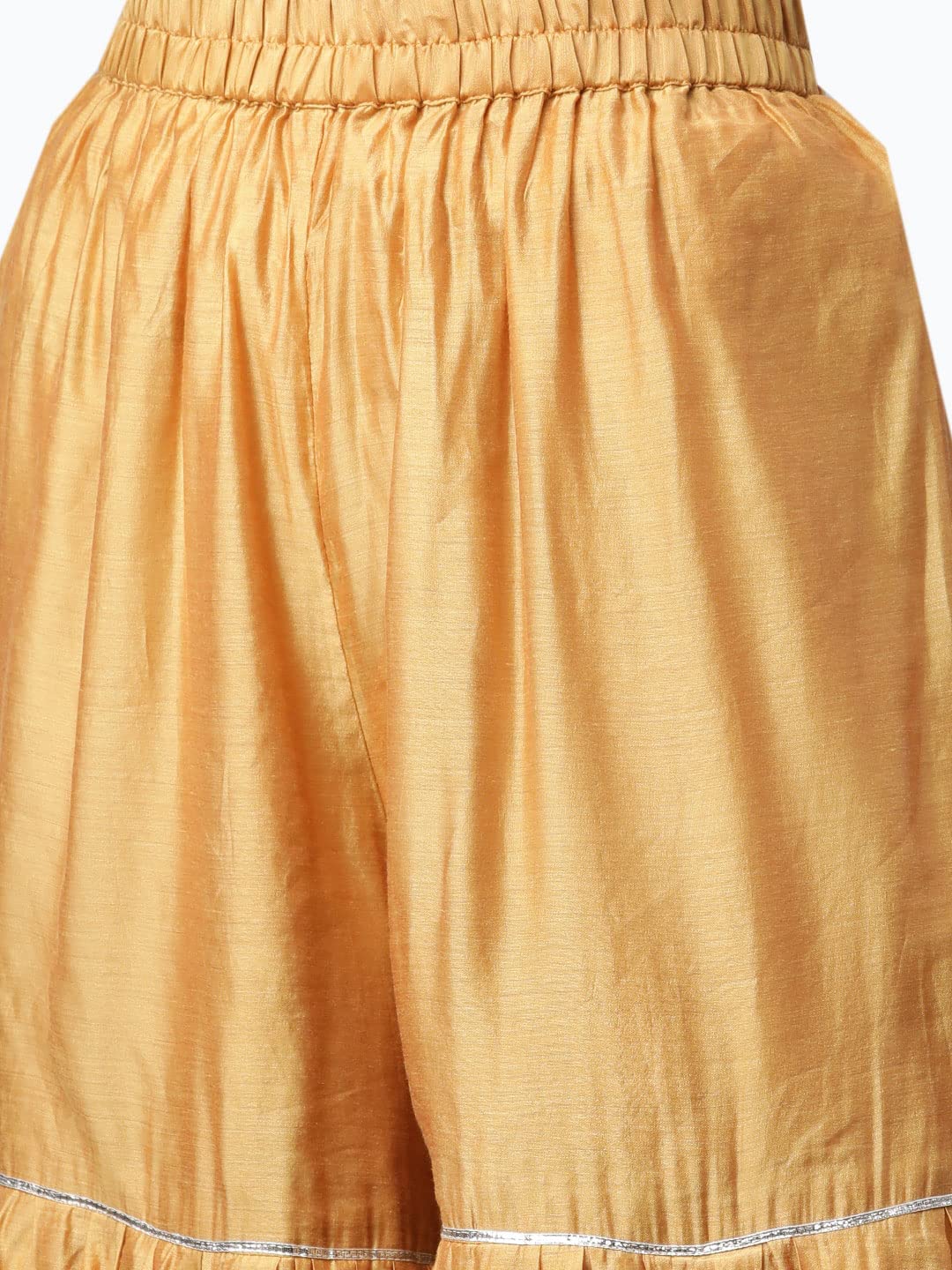 Divena Yellow Gold Solid Chenderi Kurta Sharara Set with Dupatta-DK0738-3XL