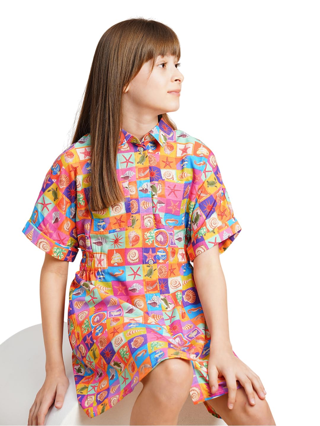 VERO MODA Girls Fit & Flare Multicolor Dress