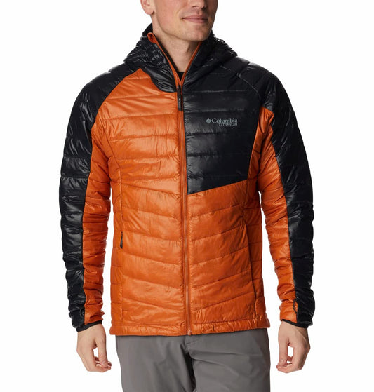 Columbia Mens Platinum Peak Hooded Jacket, Warm Copper, Black, S