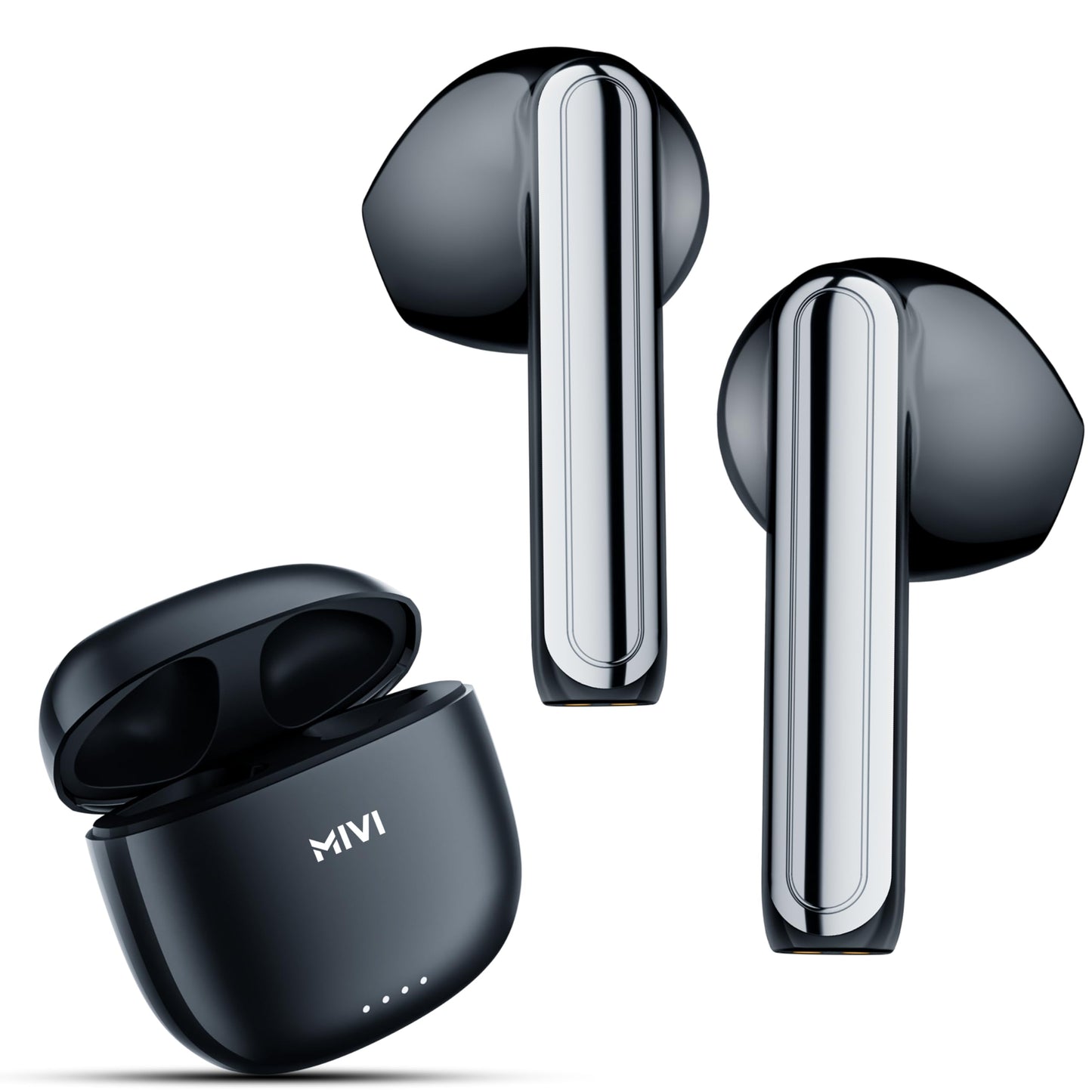 Mivi DuoPods i1 True Wireless Earbuds, 45+ Hrs Playtime, HD Call Clarity, Fast Charging, Type C, 13mm Bass Drivers, IPX 4.0 Sweat Proof, BT v5.3, Made in India Earbuds