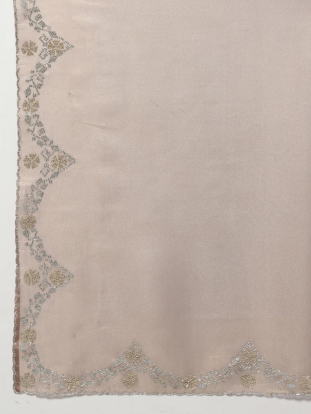 SAREE MALL Women's Organza Solid Saree With Unstitched Blouse Piece(Bronze_FF0MAHEK763B_MK)