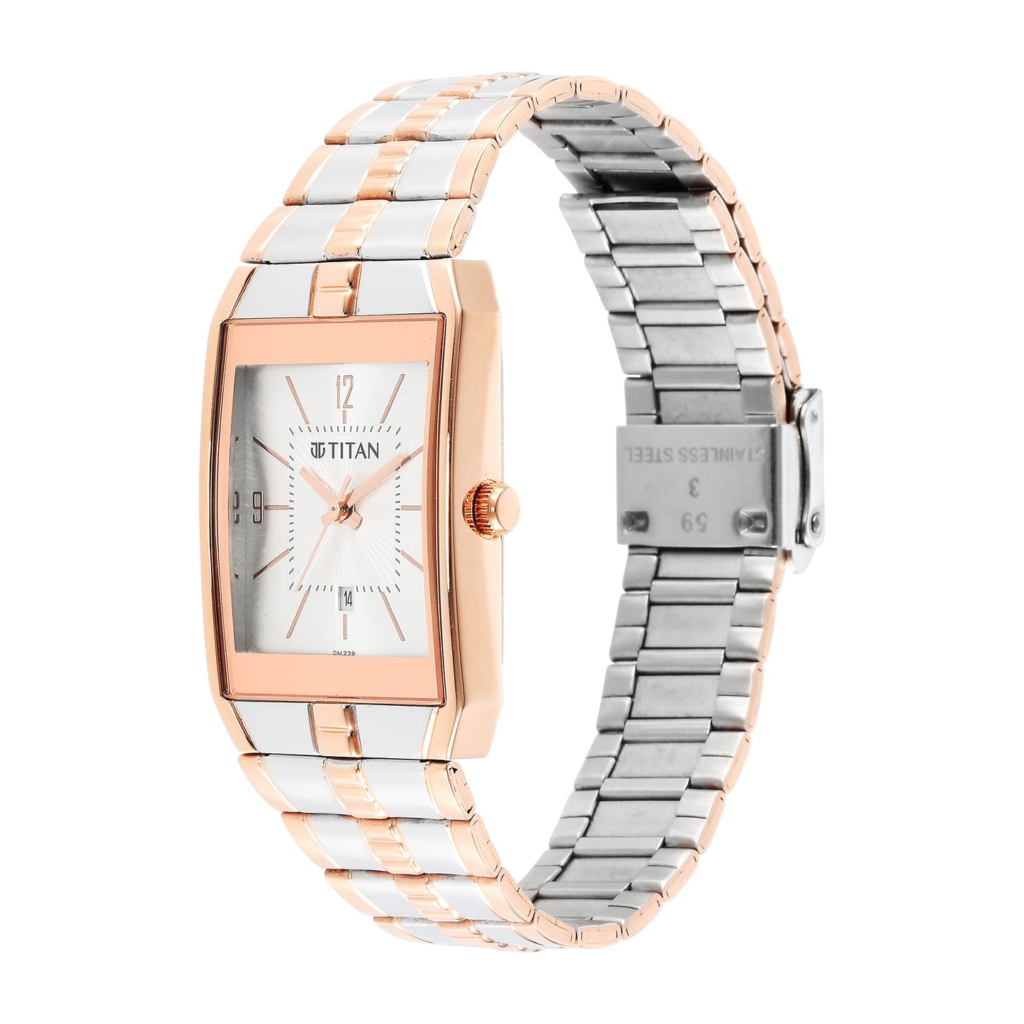 Titan Silver White Dial Analog Watch for Men-NR9151KM01