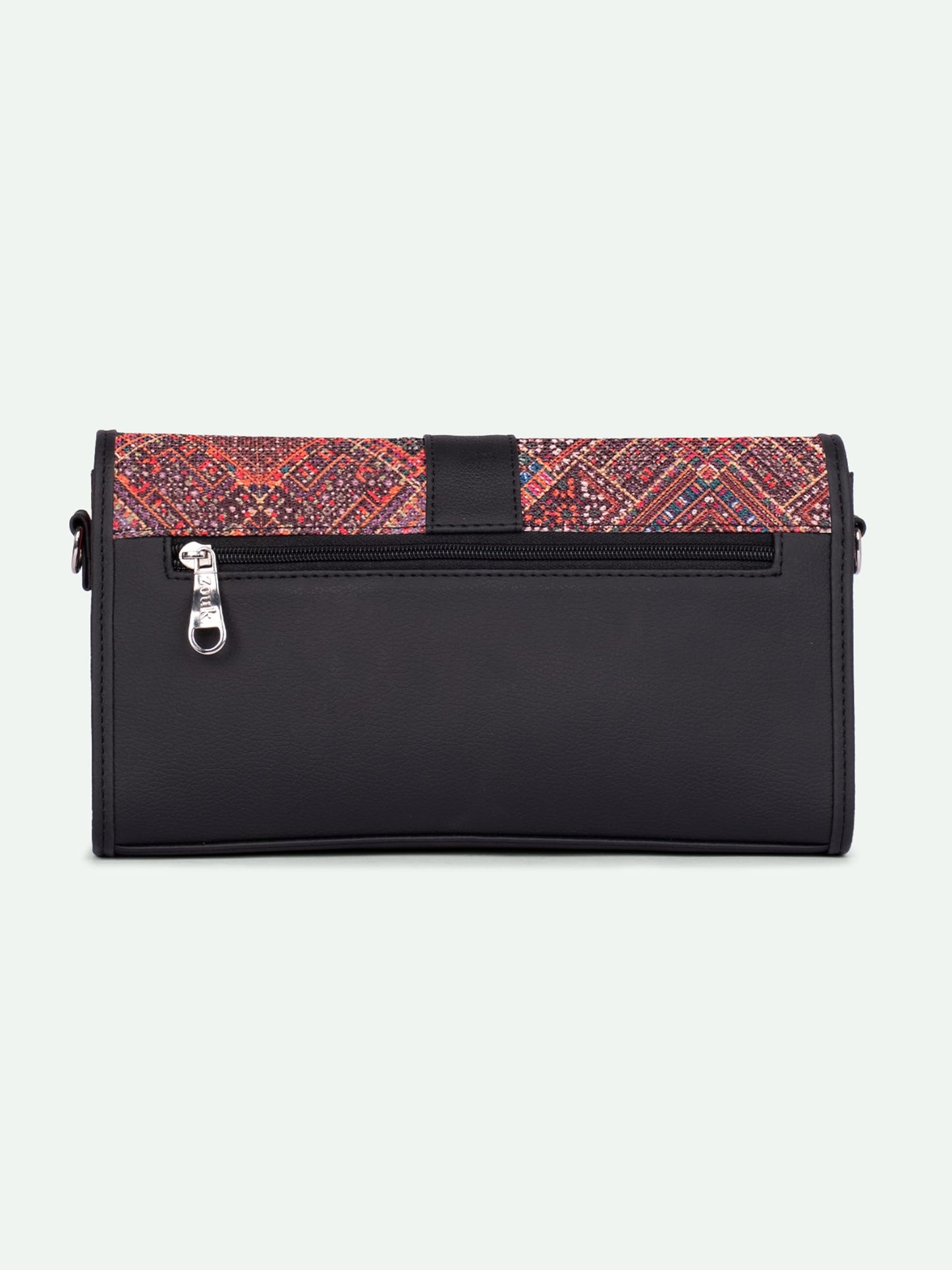 ZOUK Tarini Clutch - Bhuj Rabari | Chic & Elegant Vegan Leather Clutch for Women | Abstract