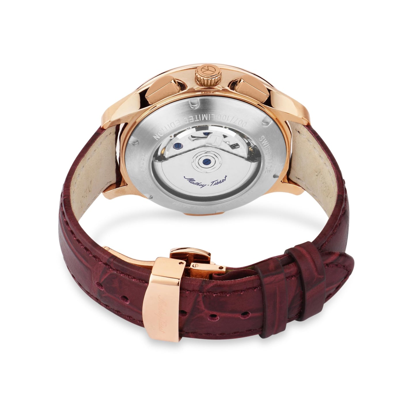 Mathey-Tissot Leather Blue Dial Analog Watches for Men-H1886Chatpr, Black Band