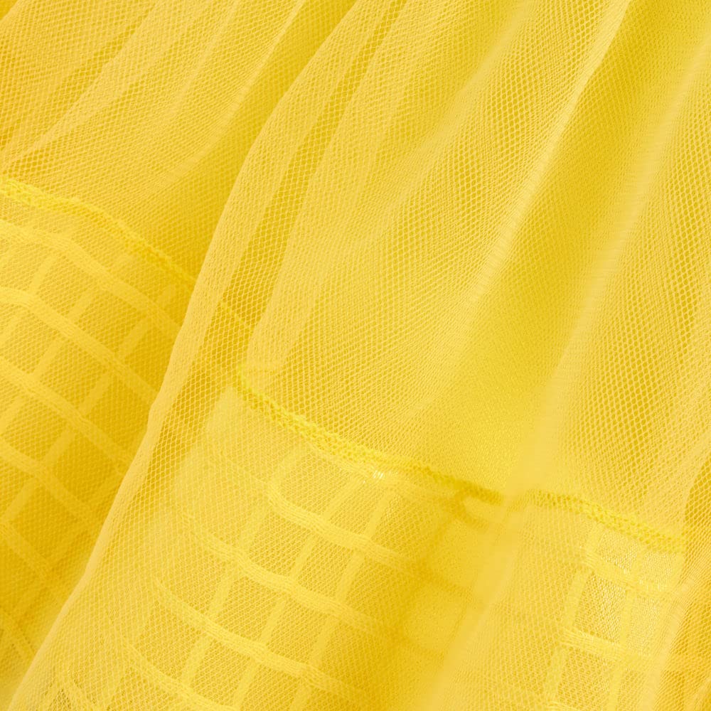 Hopscotch Girls Sleeveless Solid Party Fit And Flare Maxi Dress In Yellow Color for Ages 9-10 Years