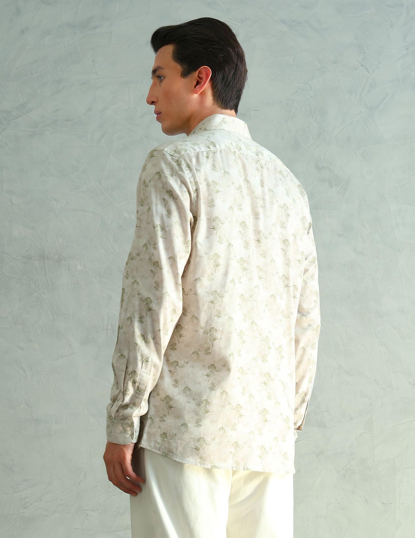 Arrow New York Men's Floral Slim Fit Shirt (ANAEOSH2912_Light Green