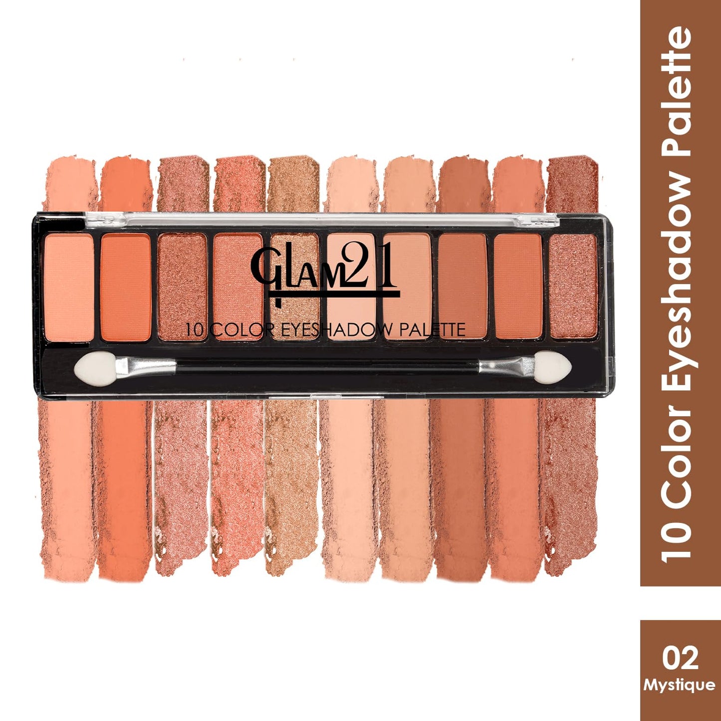 Glam21 Mystique 10 Color Eyeshadow Palette |Long-Lasting | Smudge Free | Long Wearing And Easily Blendable Eye Makeup Palette Matte, Shimmery And Metallic Finish