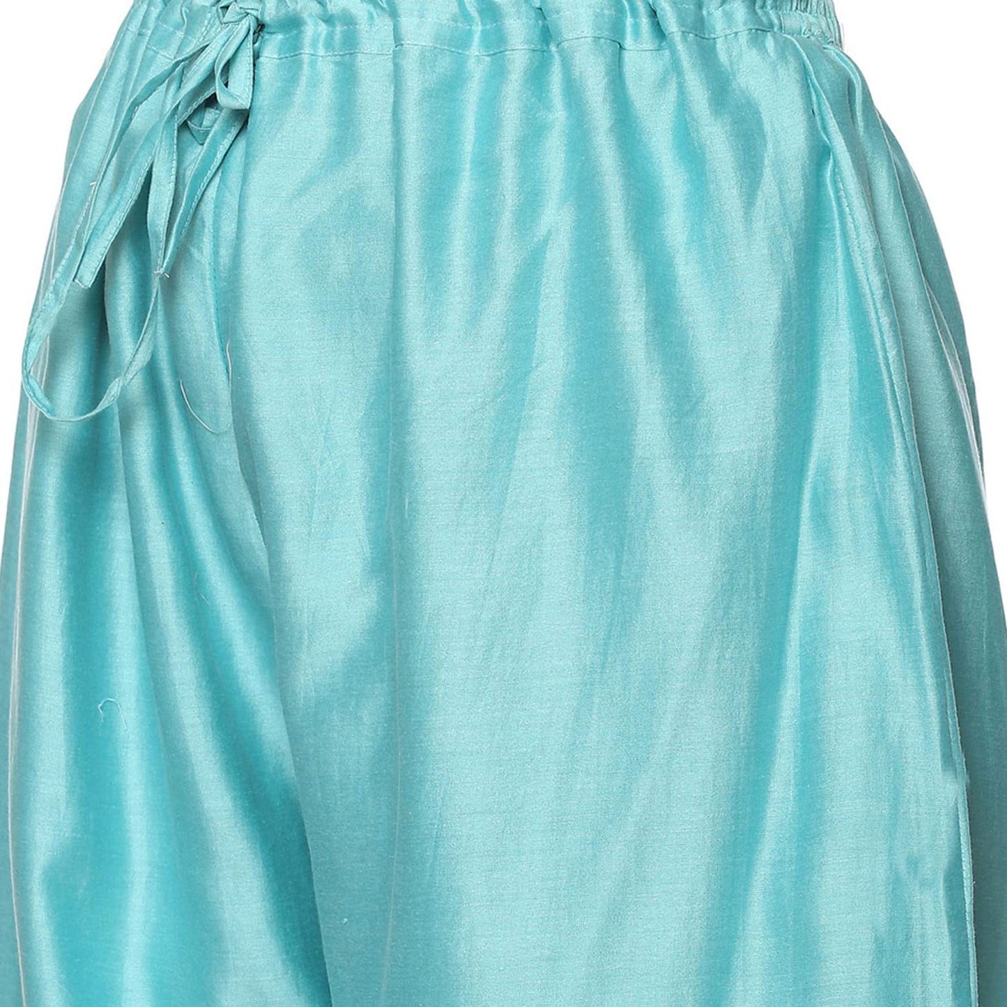 BIBA WOMEN SOLID STRAIGHT SALWAR KURTA DUPATTA(SKDCHIKANKA7800_TURQUOISE_36)