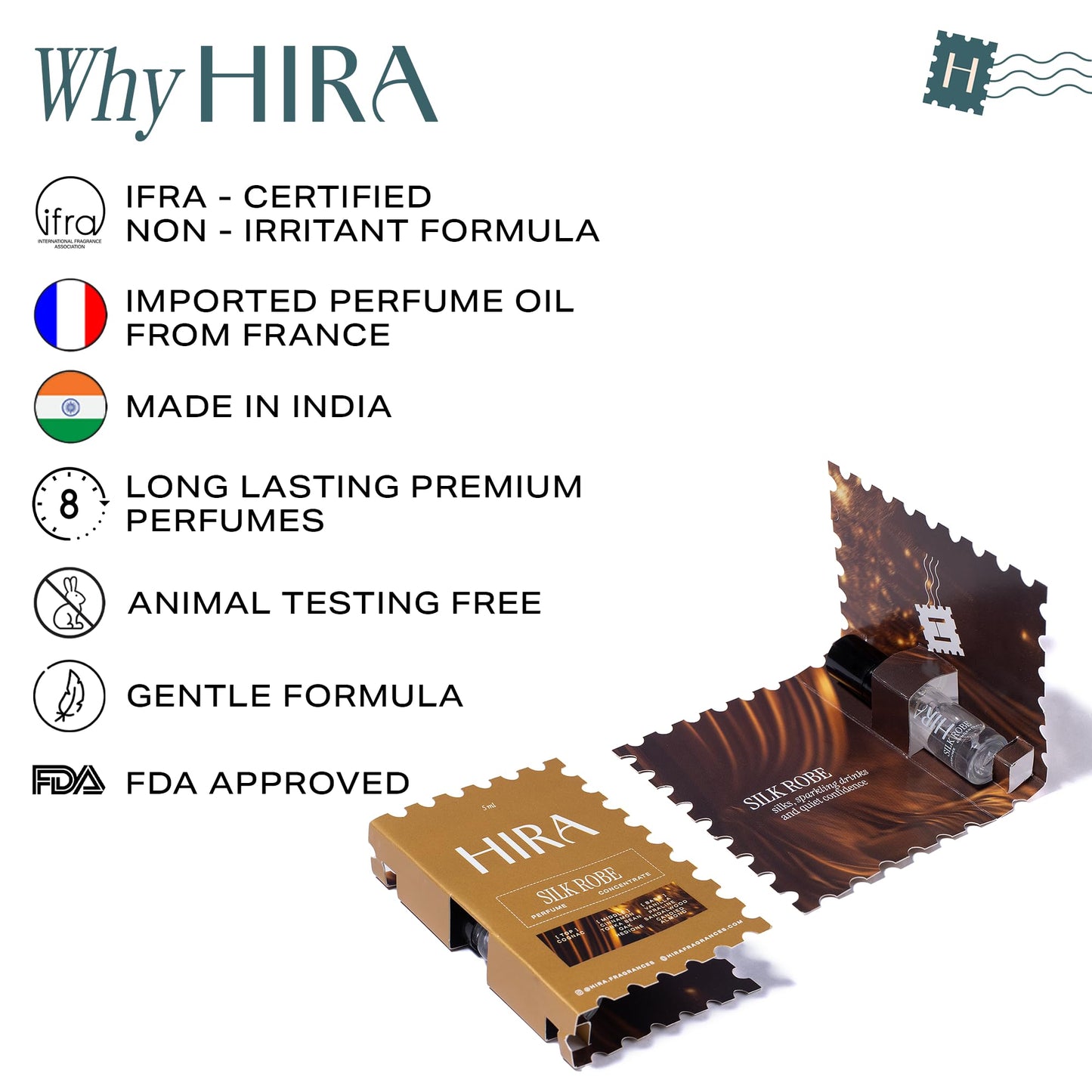 HIRA Silk Robe Concentrate for Women | Pocket-Friendly | Long-Lasting Fragrance | Travel-Friendly | Cognac & Vanilla Notes | 5ml Eau de Parfum | Minimal Sprays, Maximum Impact