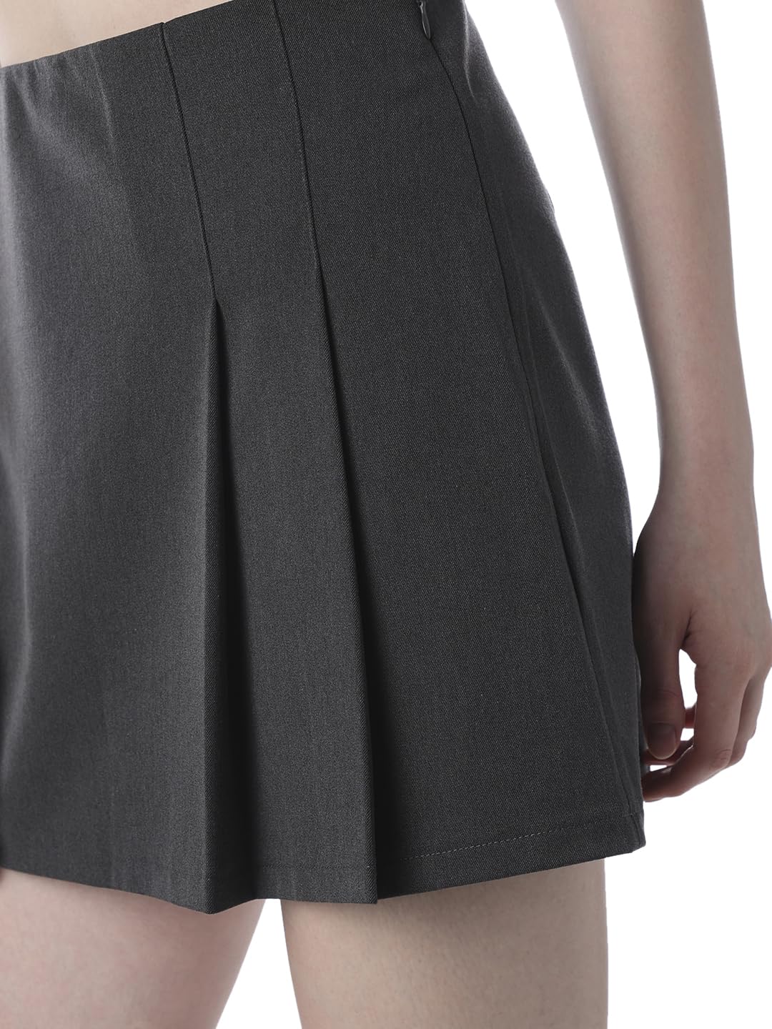 ONLY Women's Solid Flared High-Rise Black Skirt