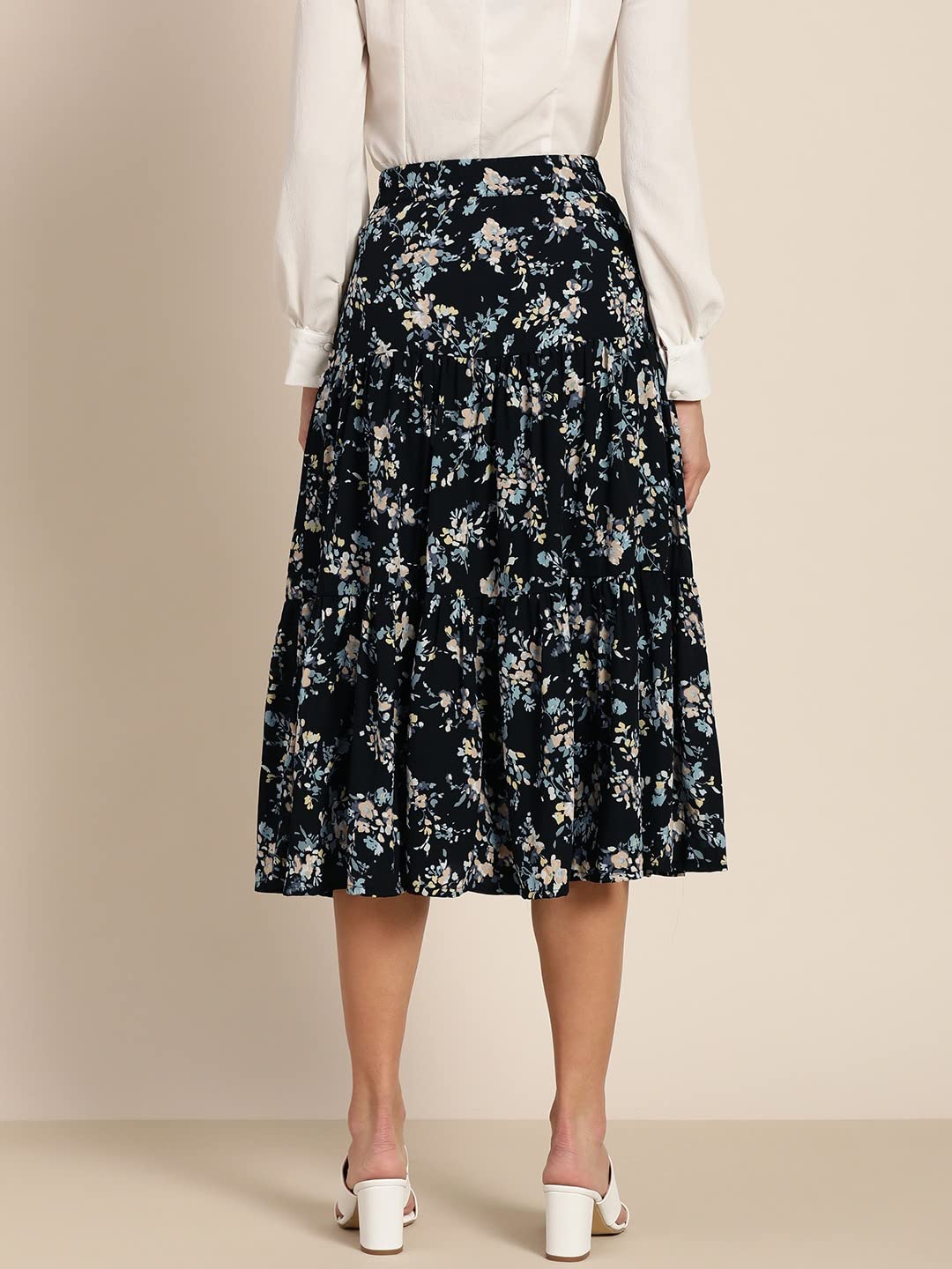 Marie Claire Georgette Western Skirt Black