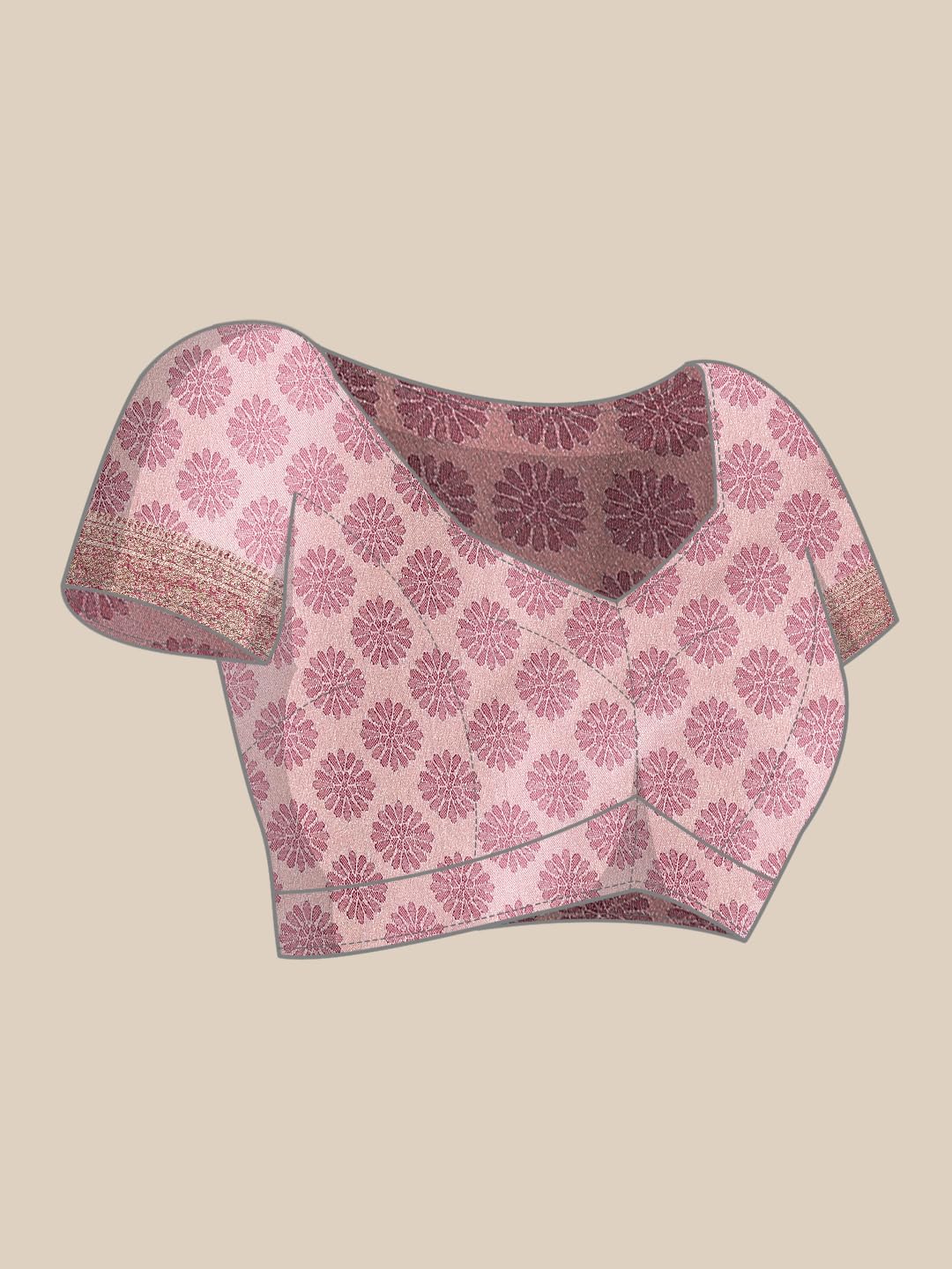 MOHEY Women's Art Silk Bel Patterned Saree with Floral Borders Saree