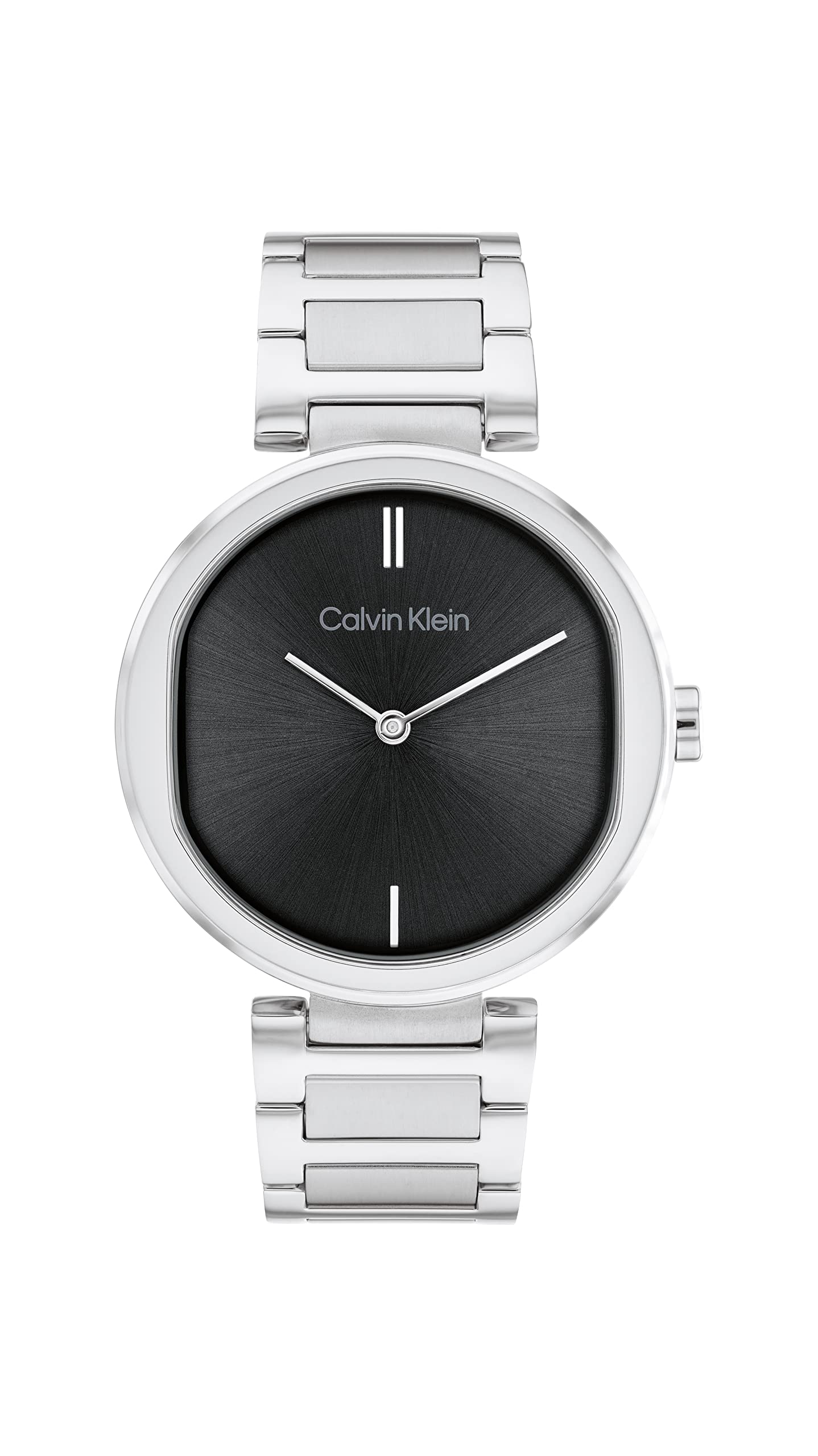 CALVIN KLEIN Ck Sensation Qtz Basic Slim Black Round Dial Women's Watch|Stainless Steel Material|Silver Color Band - 25200249
