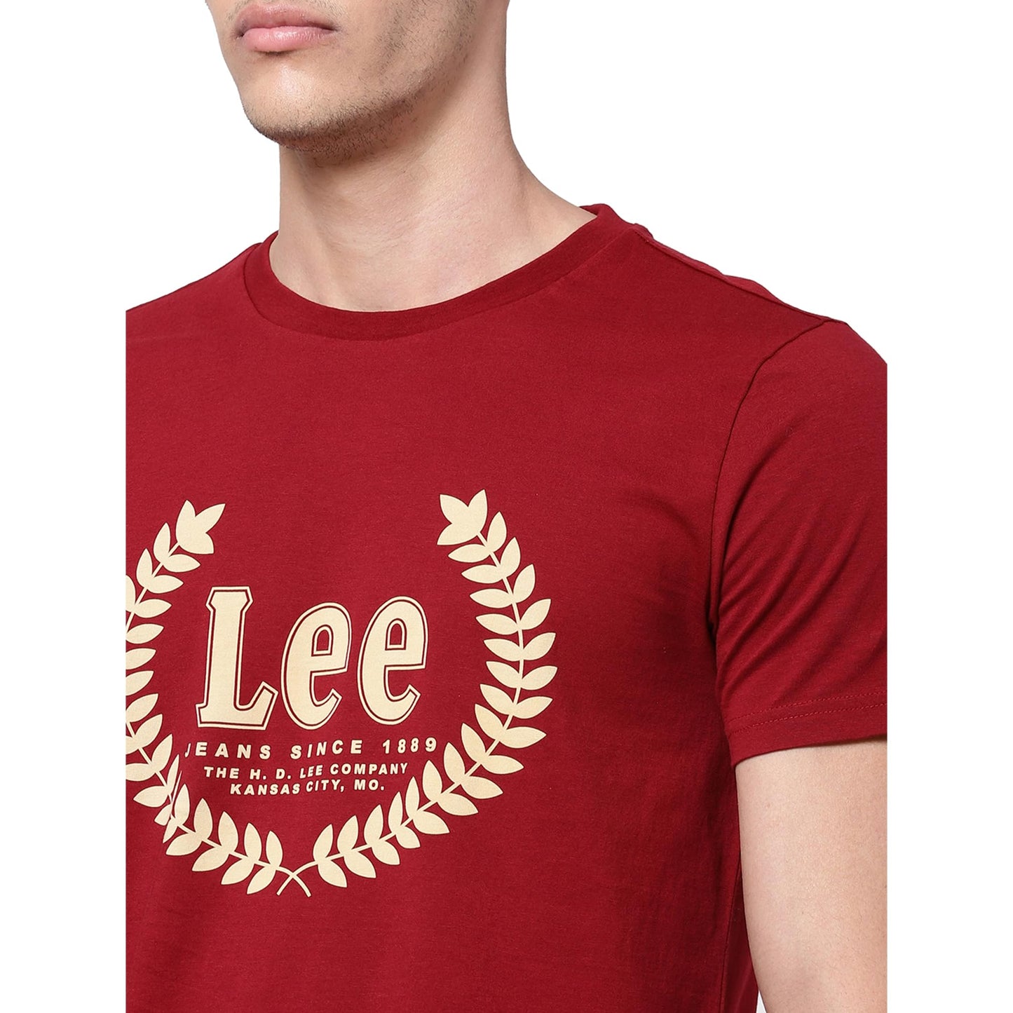 Lee Men's Slim T-Shirt (LMTS002020_Maroon L)