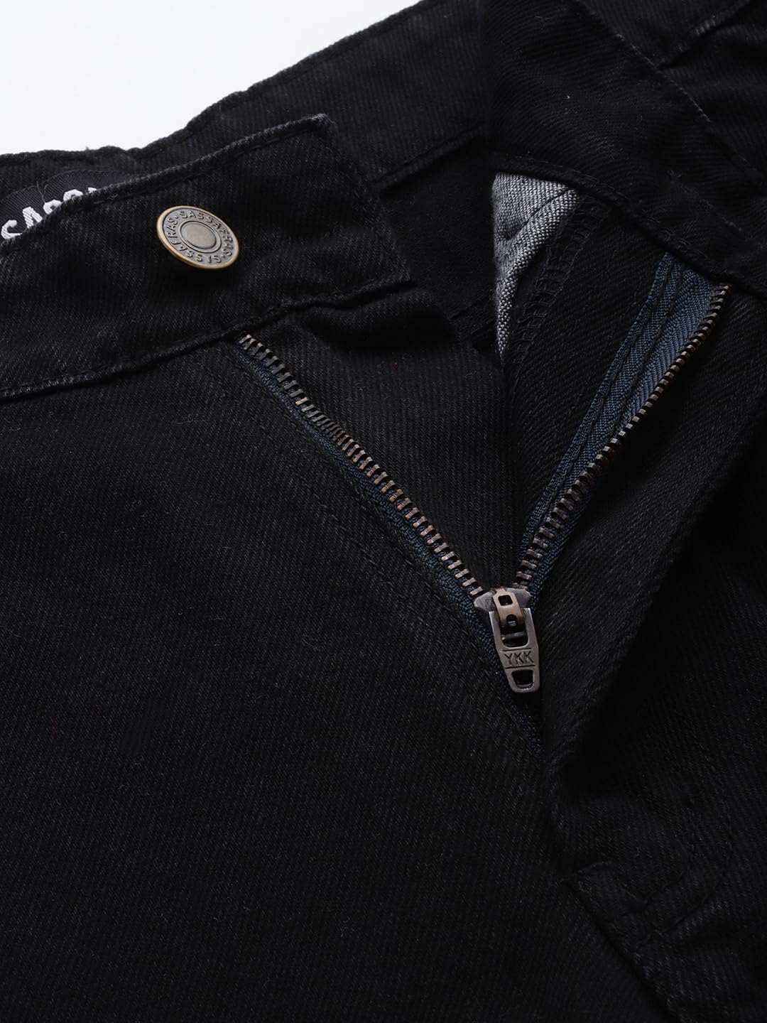 SASSAFRAS Black Distressed Slit Jeans