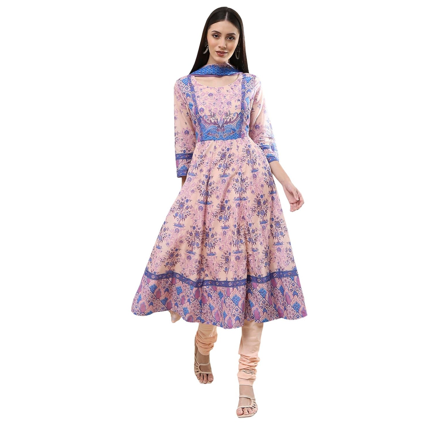 Biba Women's Voile 92X80 Kurta Set (SKDVIN8652ESS25BLU_Blue