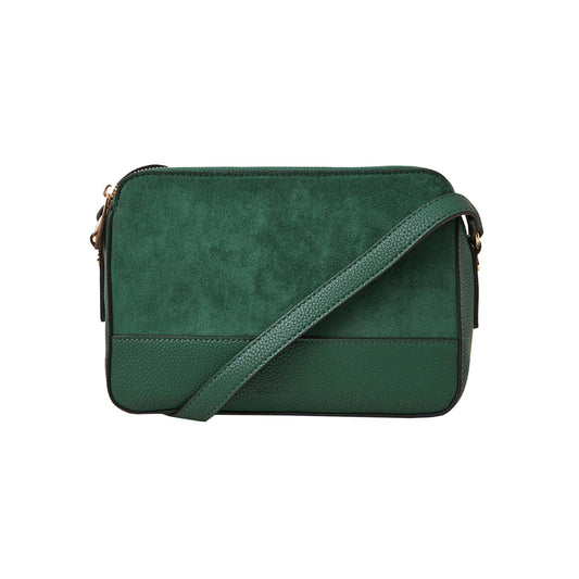 Accessorize London Women's Green Suede Sling Bag| crossbody bag for women stylish|Ladies Adjustable Strap sling bag |Shoulder bag for woman