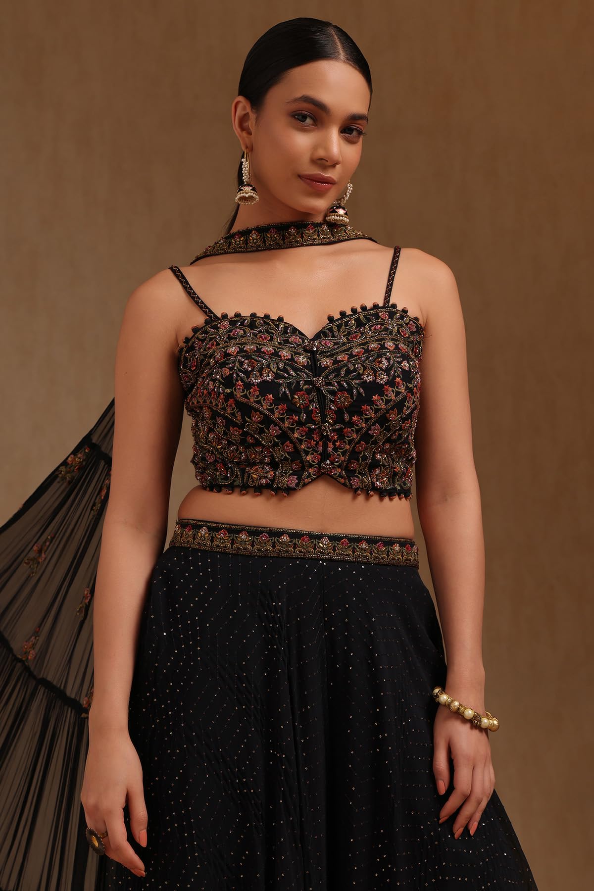 Soch Women's Georgette Salwar Suit Set (OWA5CD22394_Navy Blue