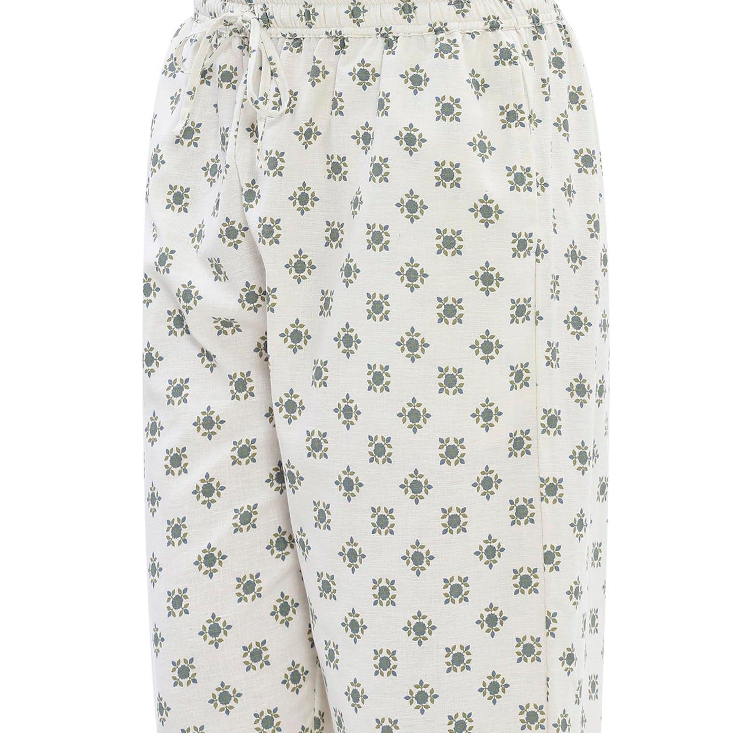 Rangriti Women's Regular Palazzos (PEPAMS22070SS25OWHT_Off White