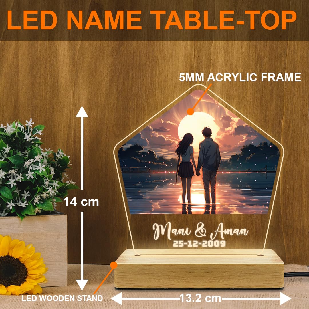 Fashionury LED Photo Lamp, Customized Anniversary Gift for Couples, Husband, Wife, Wedding, Birthday, Valentine's Day (Precious Love)