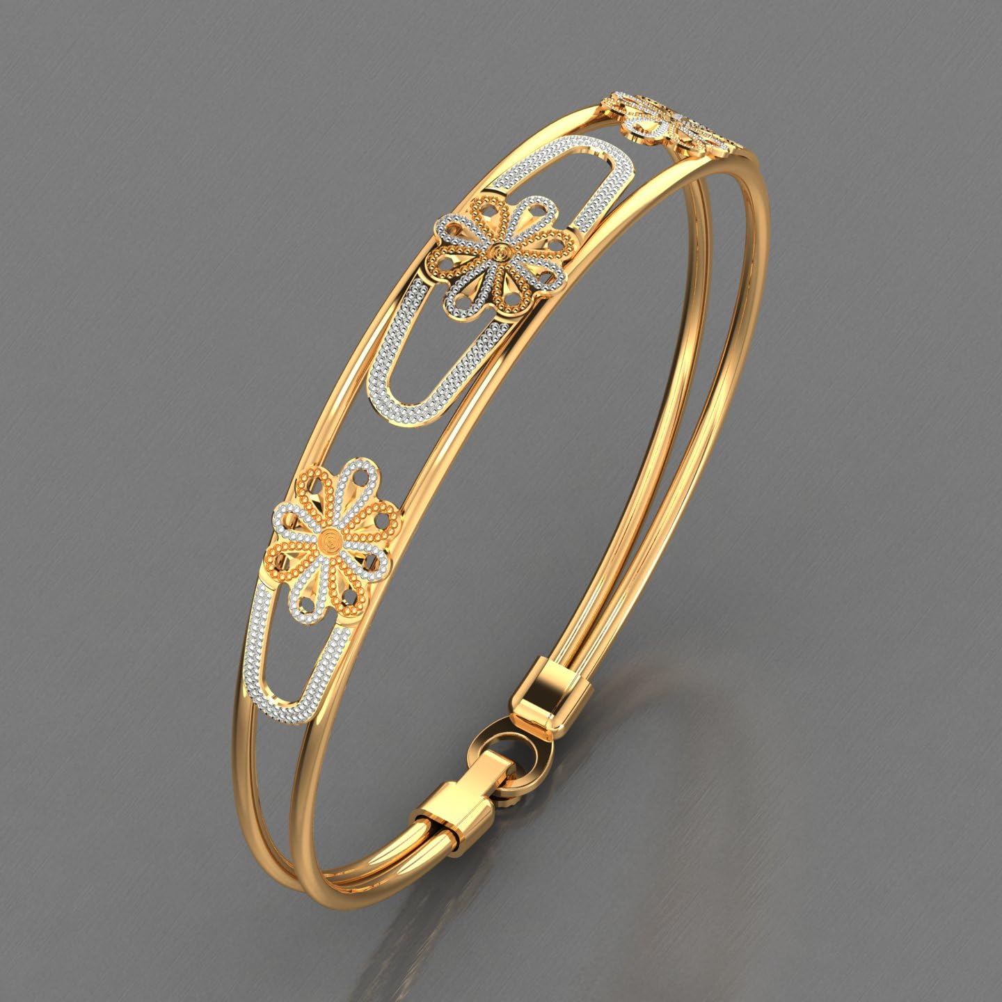 CYGNI BANGLES Womens Luxury Bracelets 18kt Yellow Gold Gold Plated CNC Bracelet for Women Traditional Design Froming Jewelry (LF-Yellow-05)