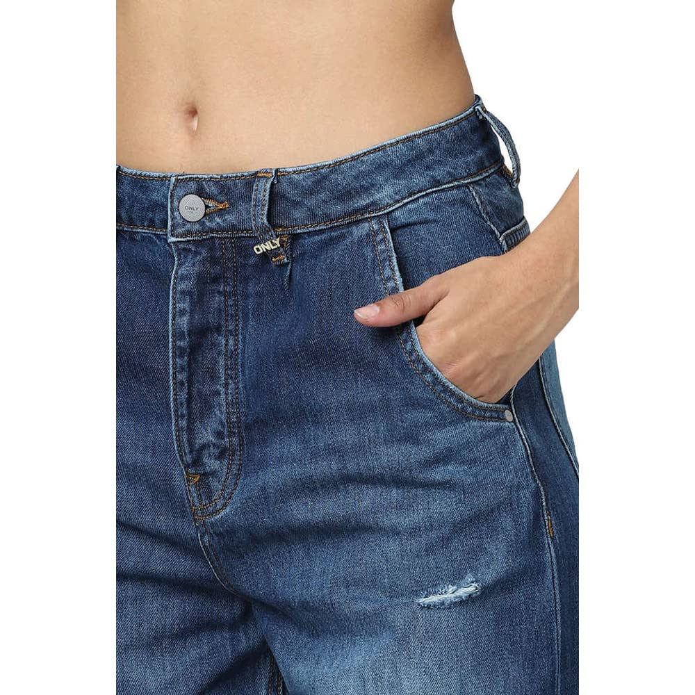 ONLY Women's Relaxed Jeans (15285613-Dark Blue Denim_Dark 42)