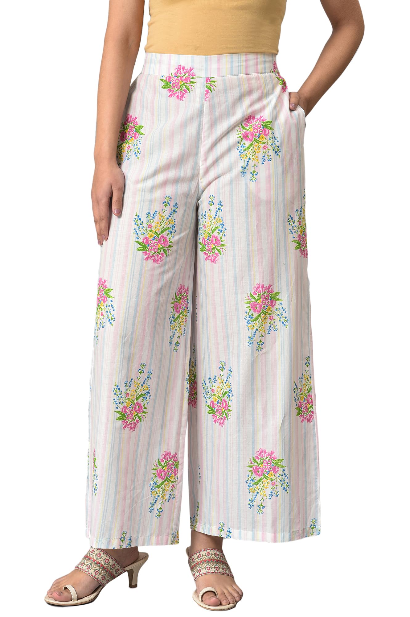 W Pure Cotton Strechable Parallel Pants for Women | Pure Cotton Parallel Pants for Women | Trousers for Women | W for Woman