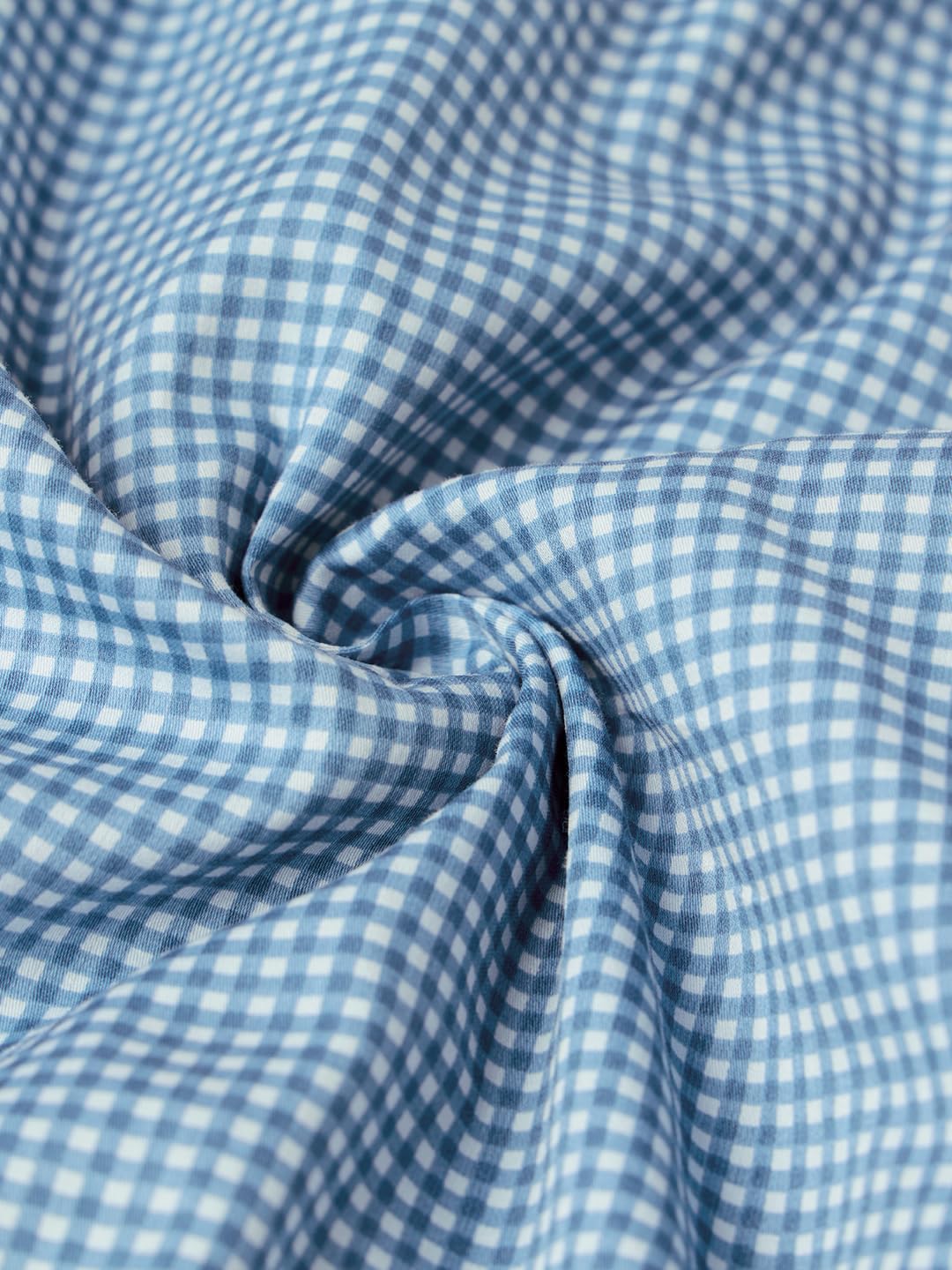 The Souled Store Plaid Shirt: Bluebell Women and Girls Full Length Sleeves Spread Collar Blue Gingham Embroidered Cotton Regular Fit Lightweight Side Tie-Up Everyday Casual Shirt